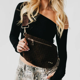 WESTLYN WOVEN SUEDE SLING BAG