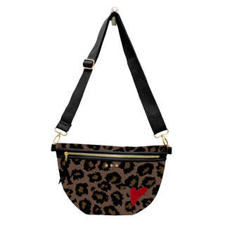 COLBY CANVA PRINTED HEART SLING BAG