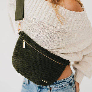 WESTLYN WOVEN SUEDE SLING BAG