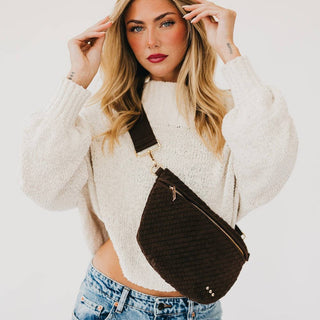 WESTLYN WOVEN SUEDE SLING BAG