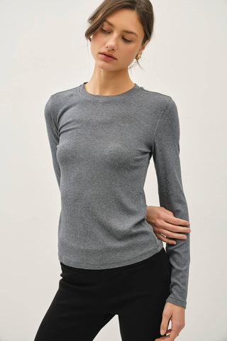 REESE RIBBED LONG SLEEVE TOP