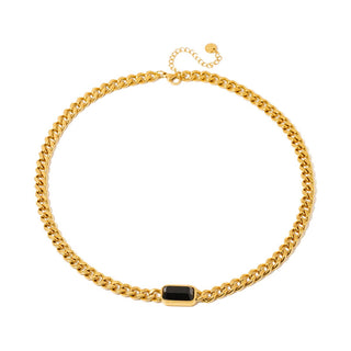 ONYX GOLD CHAIN STATEMENT NECKLACE
