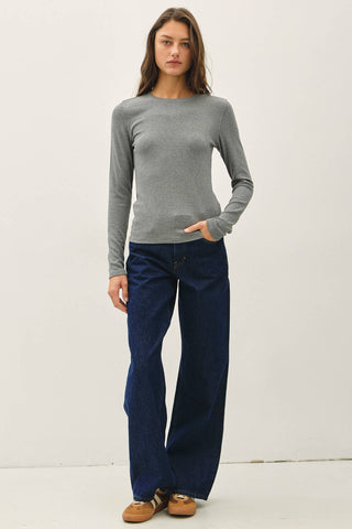 REESE RIBBED LONG SLEEVE TOP