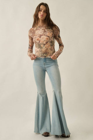 DELILAH FLORAL MESH TOP
