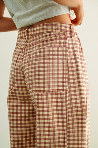 PIPPA MINI CHECKERED BARREL PANTS