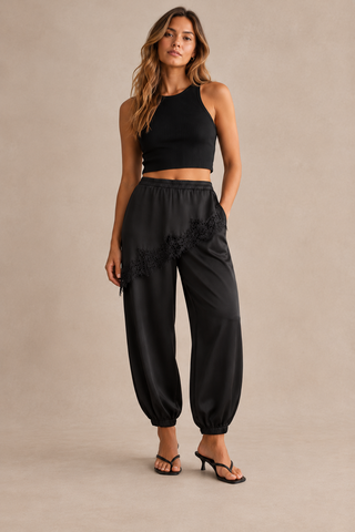 RHIANNON SATIN LACE JOGGERS