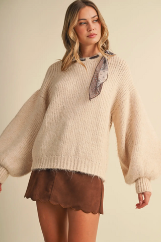 FLORENCE SILK SCARF KNIT SWEATER