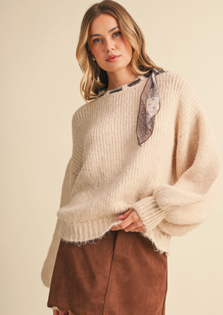 FLORENCE SILK SCARF KNIT SWEATER