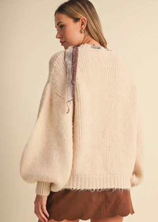 FLORENCE SILK SCARF KNIT SWEATER