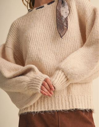 FLORENCE SILK SCARF KNIT SWEATER