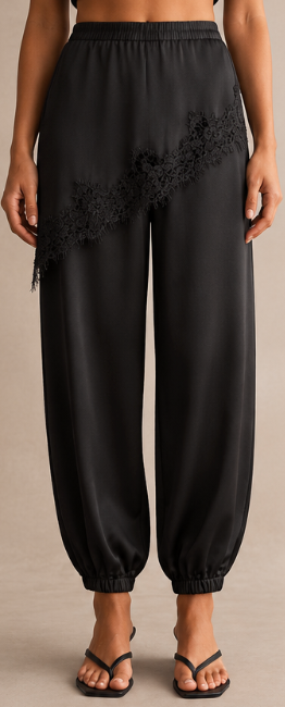 RHIANNON SATIN LACE JOGGERS