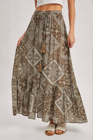 SAYLOR BANDANA MAXI SKIRT