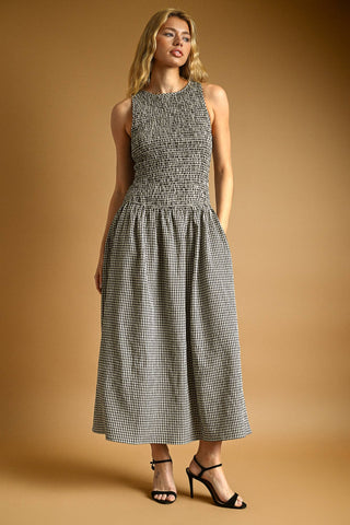 MARGOT GINGHAM DROPPED WAIST DRESS
