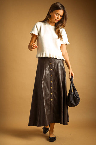ELOISE RUFFLE TRIM SWEATER