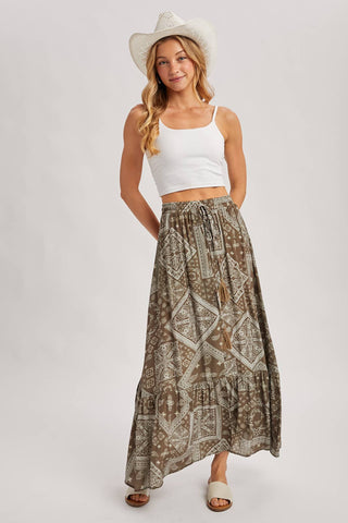SAYLOR BANDANA MAXI SKIRT