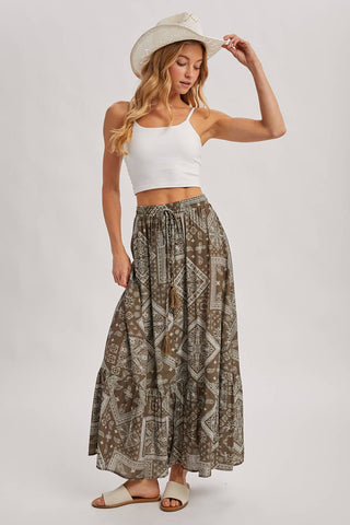 SAYLOR BANDANA MAXI SKIRT