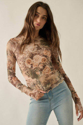 DELILAH FLORAL MESH TOP