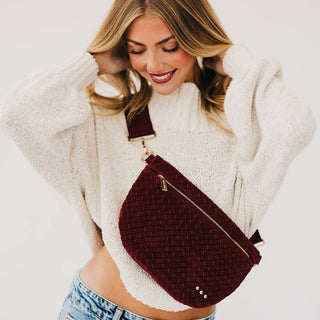 WESTLYN WOVEN SUEDE SLING BAG